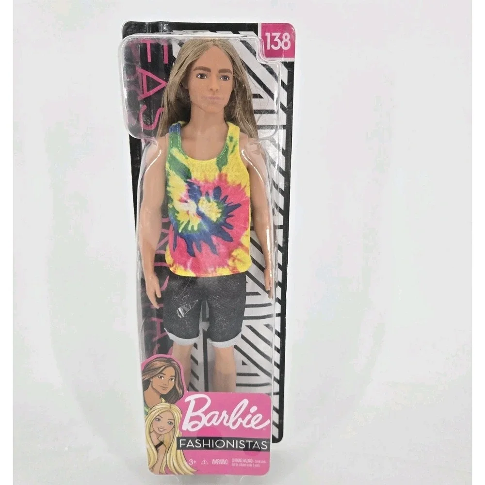 Barbie Fashionistas Ken Doll #138 GHW66 Long Blonde Hair NRFB Clothes Lot Mattel